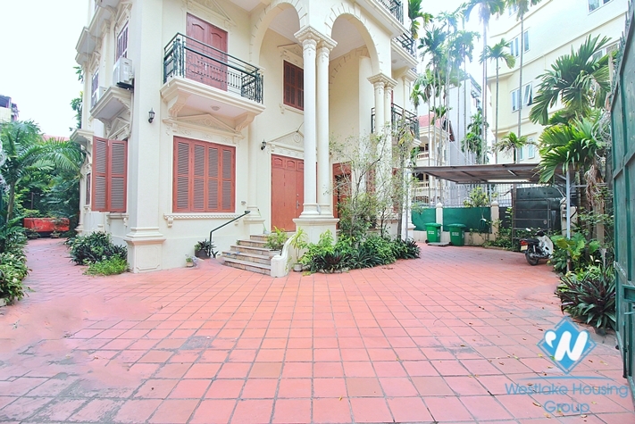 Spacious 5 bedrooms house with huge yard for rent in To Ngoc Van, Tay Ho ward, Ha Noi